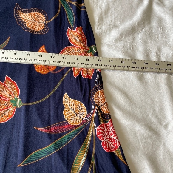 LOFT Navy Floral Midi Dress - Picture 11 of 14